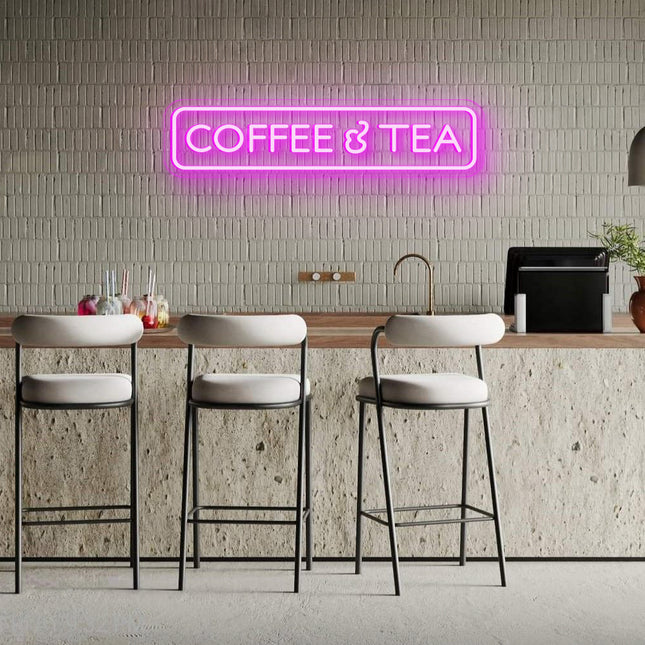Pink Coffee & Tea Neon Sign