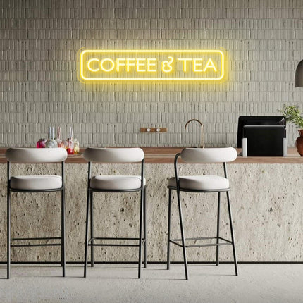 Warm White Coffee & Tea Neon Sign