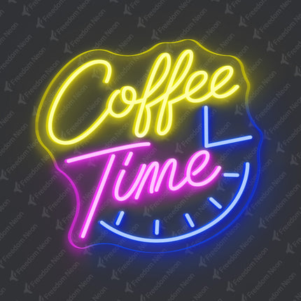 Lemon Yellow Coffee Time Neon Sign