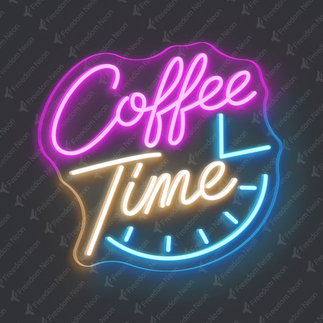 Pink Coffee Time Neon Sign