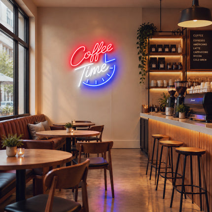 Red Coffee Time Neon Sign