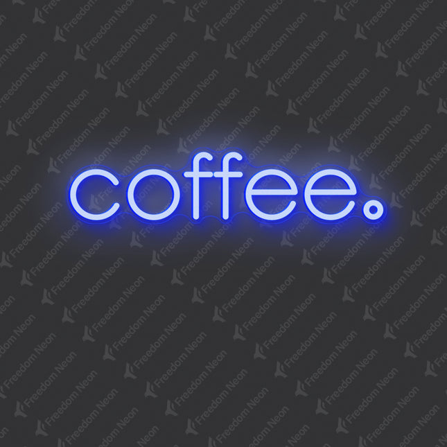 Blue Coffee Word Neon Sign
