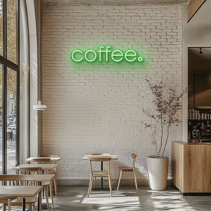 Green Coffee Word Neon Sign