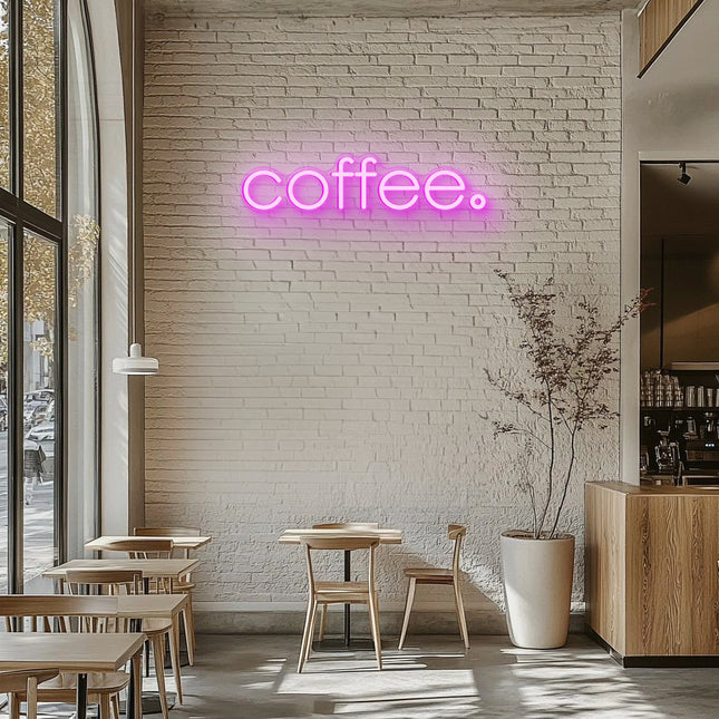Pink Coffee Word Neon Sign