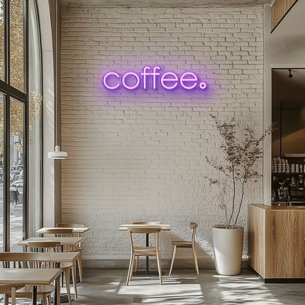 Purple Coffee Word Neon Sign