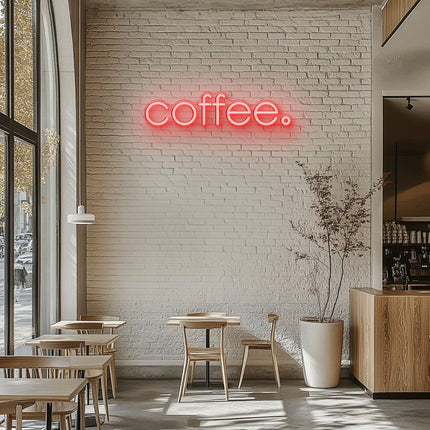 Red Coffee Word Neon Sign
