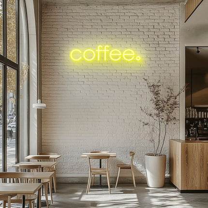Yellow Coffee Word Neon Sign