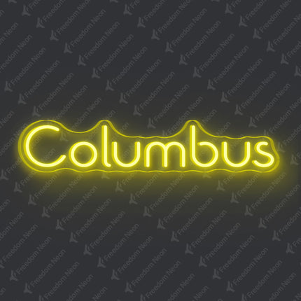 Lemon Yellow Columbus Neon Sign
