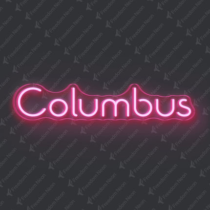 Light Pink Columbus Neon Sign