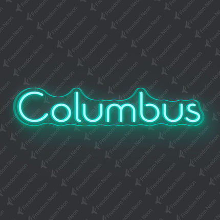 Mint Green Columbus Neon Sign