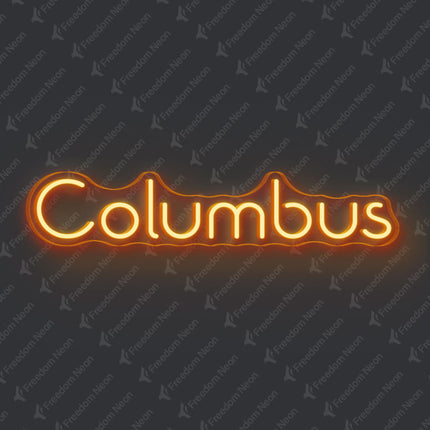 Orange Columbus Neon Sign
