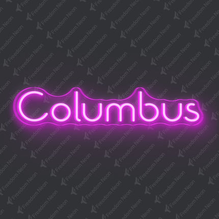 Pink Columbus Neon Sign