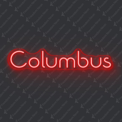 Red Columbus Neon Sign