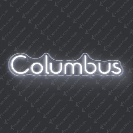White Columbus Neon Sign