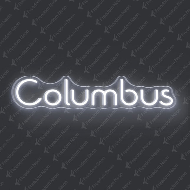 White Columbus Neon Sign
