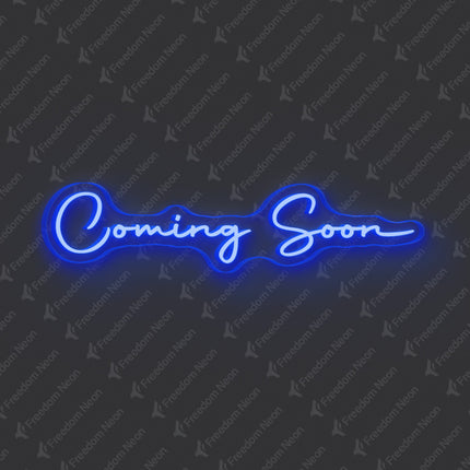 Blue Coming Soon Neon Sign
