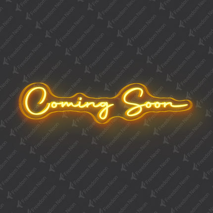 Golden Yellow Coming Soon Neon Sign