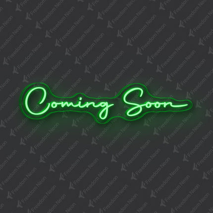 Green Coming Soon Neon Sign