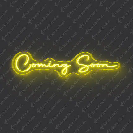 Lemon Yellow Coming Soon Neon Sign