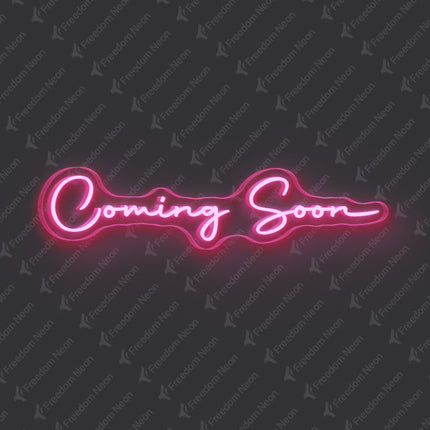Light Pink Coming Soon Neon Sign