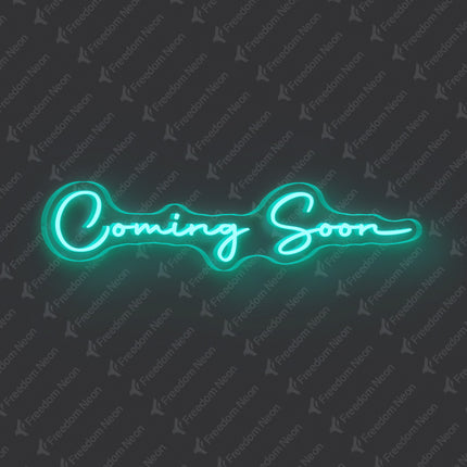 Mint Green Coming Soon Neon Sign