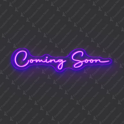 Purple Coming Soon Neon Sign