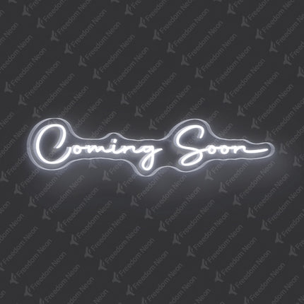 White Coming Soon Neon Sign