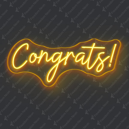 Golden Yellow Congrats Neon Sign