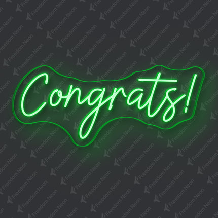 Green Congrats Neon Sign