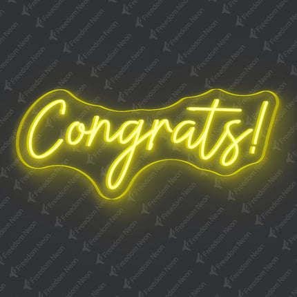 Lemon Yellow Congrats Neon Sign