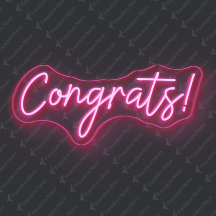 Light Pink Congrats Neon Sign