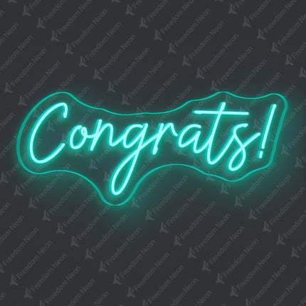 Mint Green Congrats Neon Sign