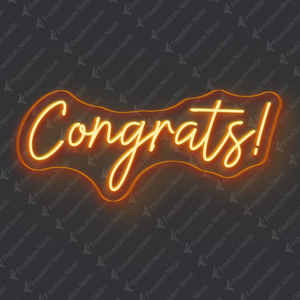 Orange Congrats Neon Sign