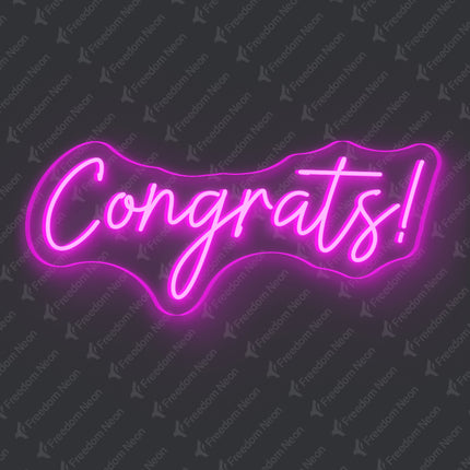 Pink Congrats Neon Sign