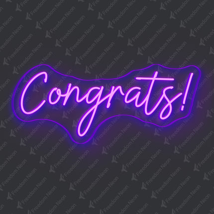 Purple Congrats Neon Sign