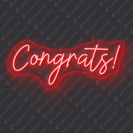 Red Congrats Neon Sign