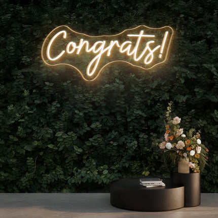 Warm White Congrats Neon Sign