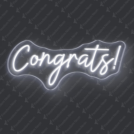 White Congrats Neon Sign