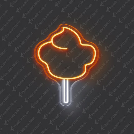Orange Cotton Candy Neon Sign