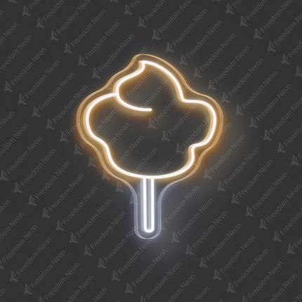 Warm White Cotton Candy Neon Sign