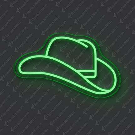 Green Cowboy Hat Neon Sign