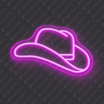 Pink Cowboy Hat Neon Sign