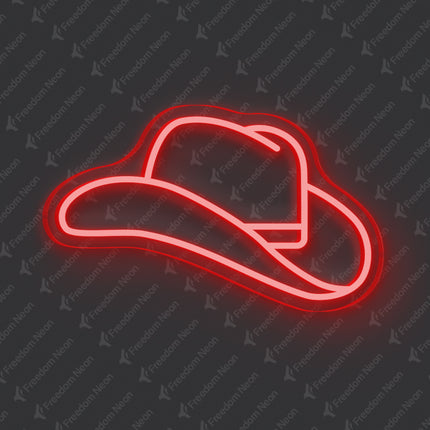 Red Cowboy Hat Neon Sign