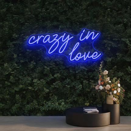 Blue Crazy in Love Neon Sign