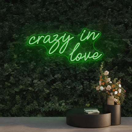 Green Crazy in Love Neon Sign