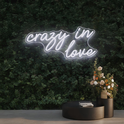 White Crazy in Love Neon Sign