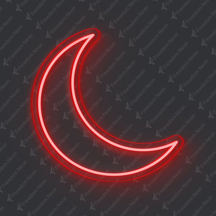 Red Crescent Moon Neon Sign