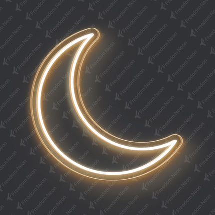 Warm White Crescent Moon Neon Sign