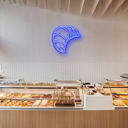 Blue Croissant Neon Sign