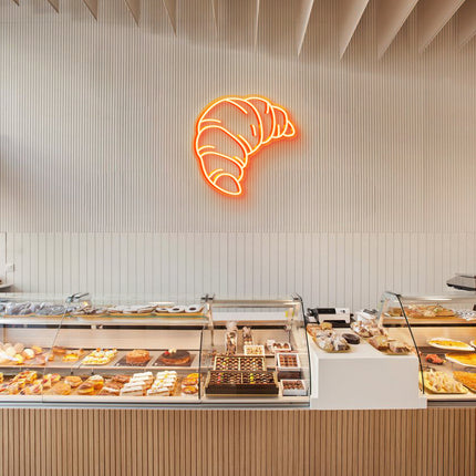 Gold Croissant Neon Sign